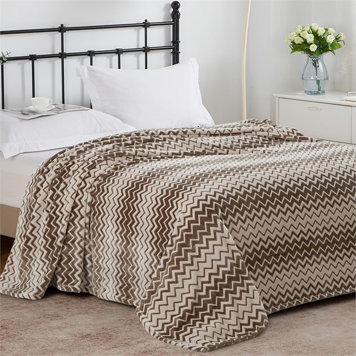 Плед "Любава" с лентой 220*200 см 001-VLN (зигзаг олива) Любава 220*200-2 - фото 104421