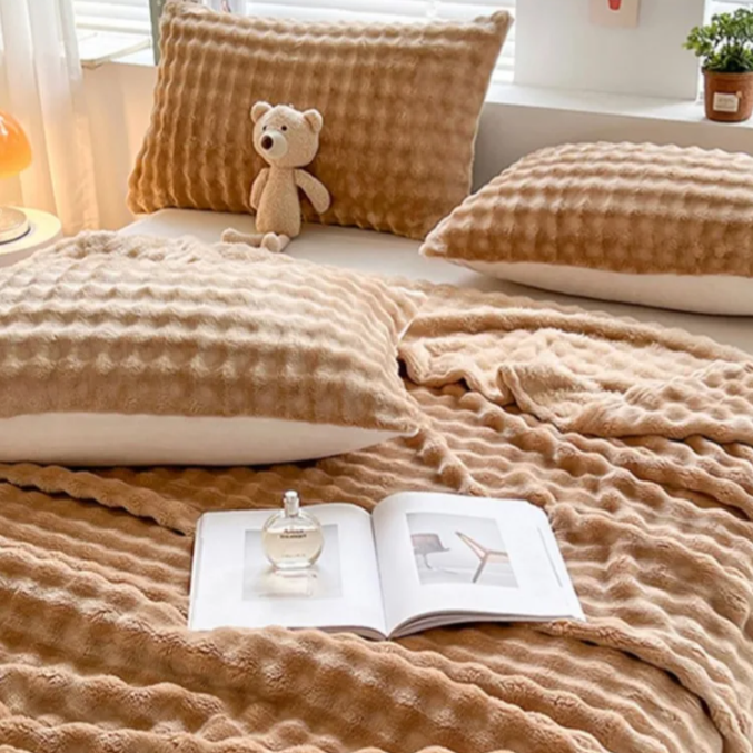 Плед плюшевый кролик кубики 220х240 см. арт. ТМ6002 (в ассортименте) ТМ6002 - фото 104747