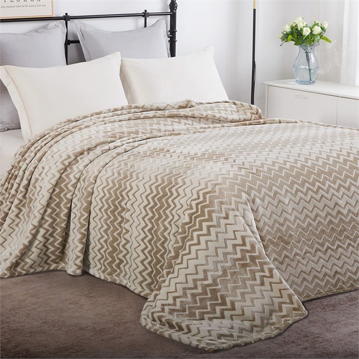 Плед "Любава" с лентой 180*200 см 003-VLN (зигзаг бежевый) Любава 180*200-13 - фото 105066