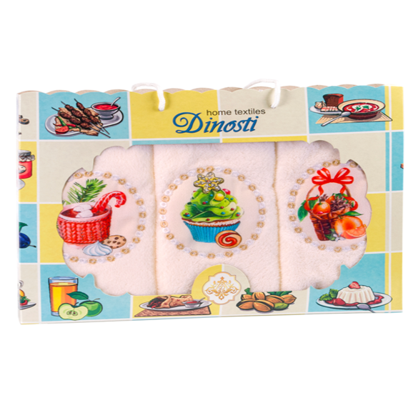 Набор полотенец из микрофибры 33х60 см. 3 шт. ТМФ-109 Новогодние сладости ТМФ-109 - фото 105158