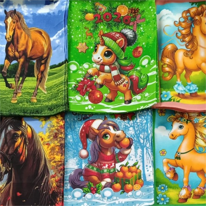 Полотенце вафельное Диности 46х60 см. Год Лошади 86308 - фото 105192