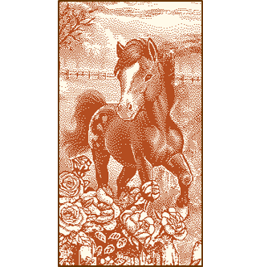 Полотенце махровое 30х60 см. 420 гр. арт. С79-ЮА рис. 7961 Жеребенок 3D вид опал/рыжий С79-ЮА-8 - фото 105346
