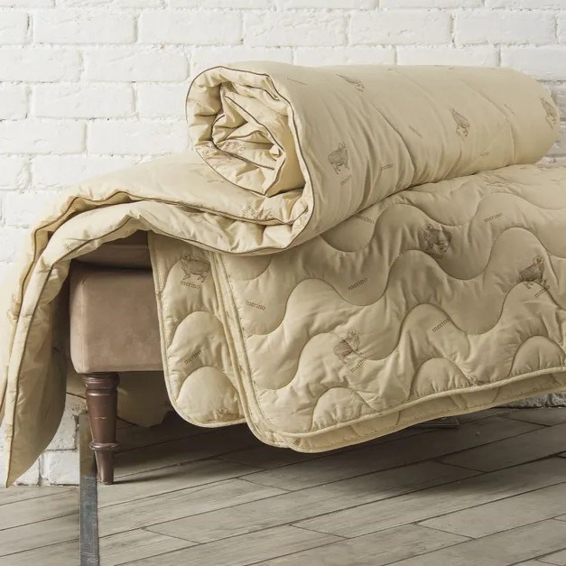 Одеяло Легкие сны Полли зимнее овечья шерсть в тике 200х220 см. арт. 200(32)04-ОШ 200(32)04-ОШ - фото 105367