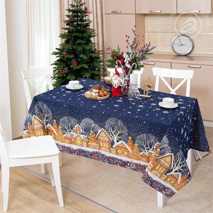 Скатерть Арт Дизайн рогожка 150х180 см. Полночь 86574 - фото 105532