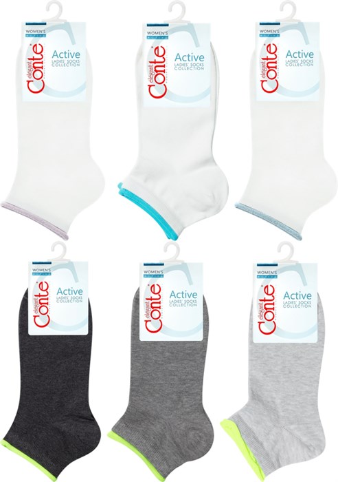 Носки жен. ACTIVE 12С-32СП 035 (25-т.серый) декор. резинка 260463 - фото 114173