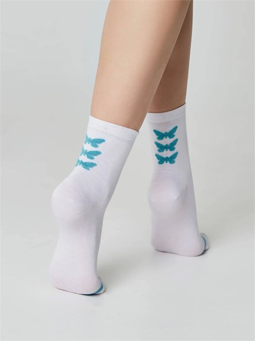 Носки жен. ESLI BASIC 21С-78СПЕ 594 (23-25-белый-бирюза) 596927 - фото 114223