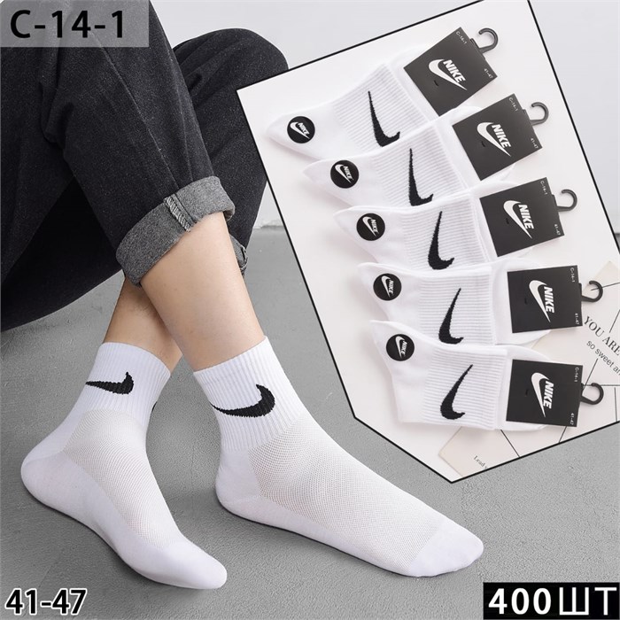 Носки муж.№C-14-1 "N" белые сетка сред. х/б 10шт/уп 560860 - фото 114387