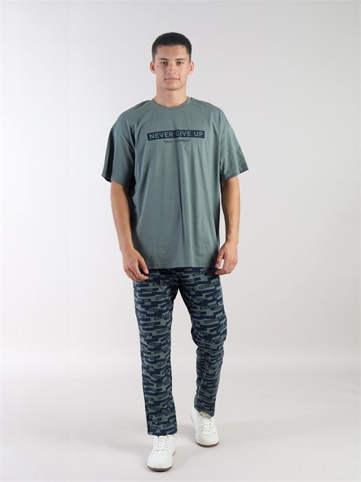 CWXM 50042-35 Пижама мужская (футболка, шорты) (Хаки (176)-096-084(48)) 606018 - фото 114859