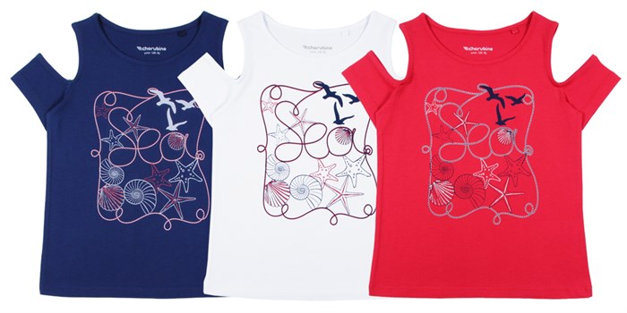 CSJ 62144 Футболка для девочки т.синий (158)-80 ВГ 411078 - фото 115122