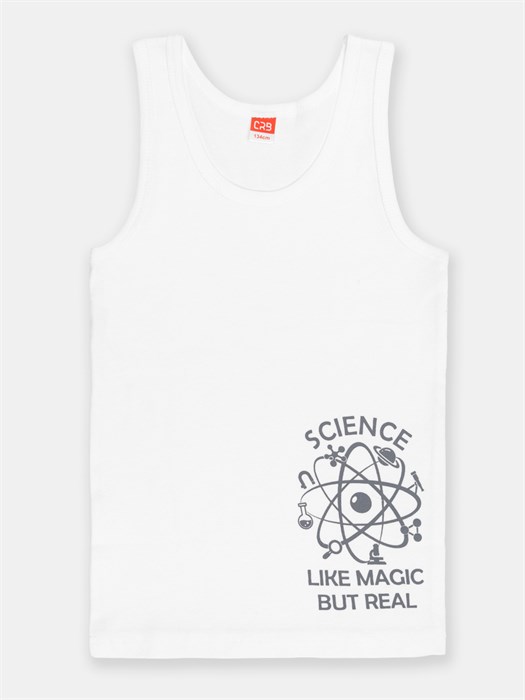 CSJB 20081-20 Майка для мальчика (Белый (152-158)-80) 551633 - фото 115130