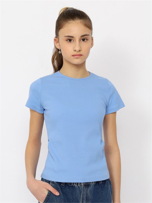 CSJG 63782-43-400 Футболка для девочки (Голубой (146)-76) 592436 - фото 115190