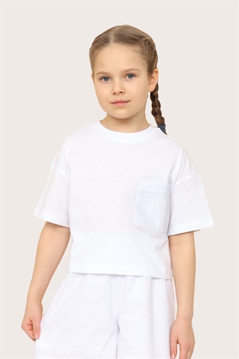 CSJG 63798-20-399 Футболка для девочки (Белый (128)-64) 595902 - фото 115201