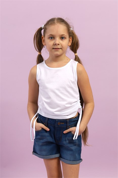 CSKG 63780-20-398 Майка-топ для девочки (Белый (116)-60) 598171 - фото 115268