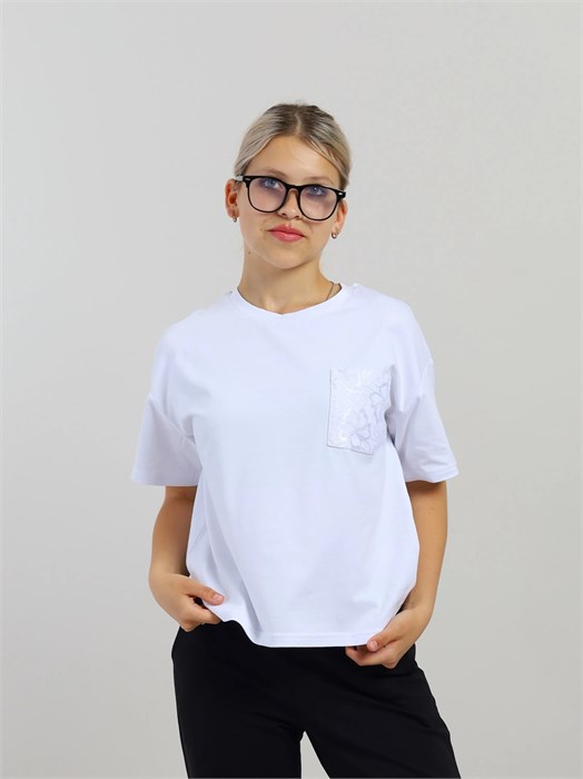 CWJG 63912-20 Джемпер для девочки (Белый (152)-80) 602458 - фото 115463