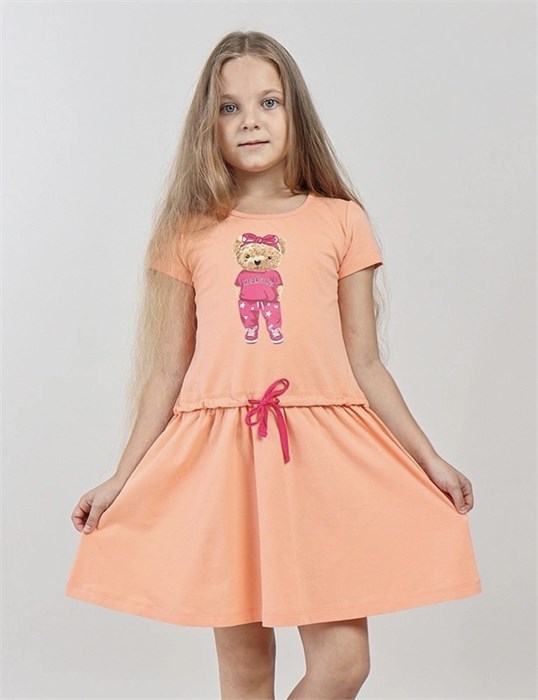 CWKG 63934-47 Платье для девочки (Персиковый (122)-64) 608153 - фото 115482