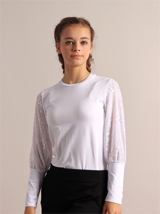 CWJG 63600-20 Джемпер для девочки (Белый (134)-68) 565161 - фото 115556