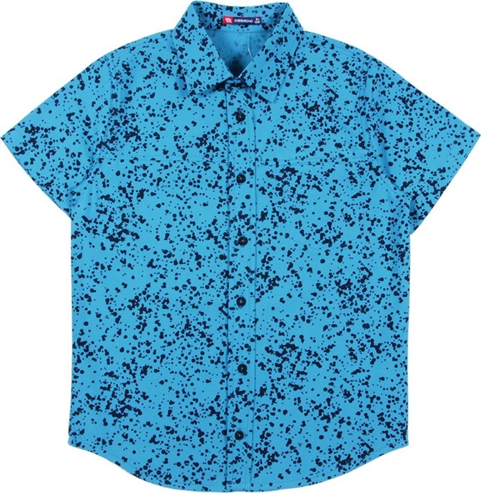 #CJ 6T090 (204) Рубашка для мальчика морская волна (140)-72 ВГ 411054 - фото 115625