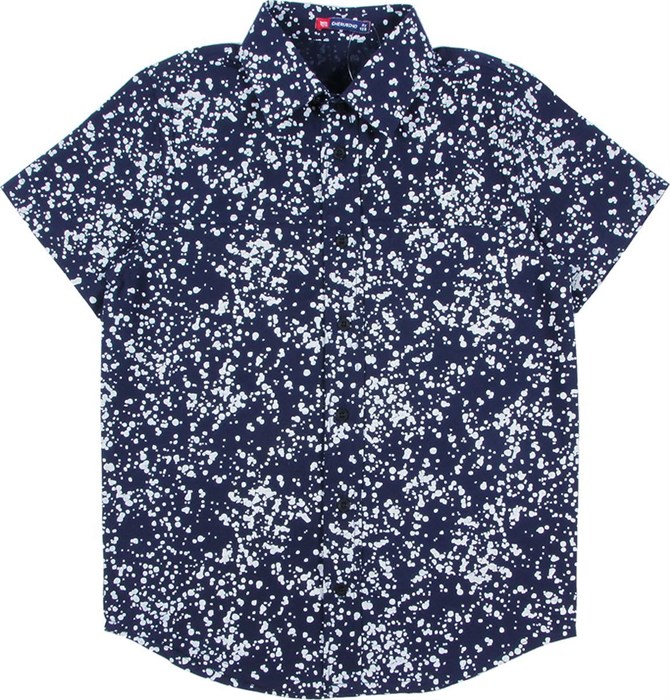 #CJ 6T090 (204) Рубашка для мальчика т.синий (128)-64 ВГ 414577 - фото 115628