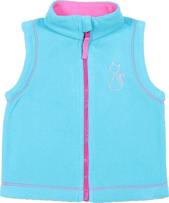 #CWB 61970 Жилет для девочки бирюзовый (086)-52 ВГ флис 380256 - фото 115644