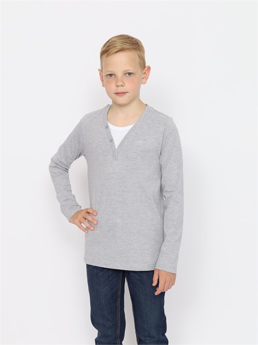 CWJB 63619-11 Джемпер для мальчика (Серый меланж (128)-64) 570235 - фото 115776