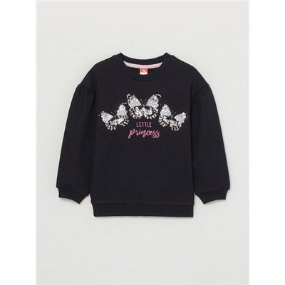 CWKG 62882-22-290 Джемпер модель "свитшот" для девочки (Черный (104)-56) 497823 - фото 115844