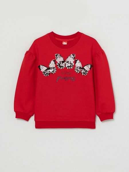 CWKG 62882-26-290 Джемпер модель "свитшот" для девочки (Красный (110)-60) 497830 - фото 115850