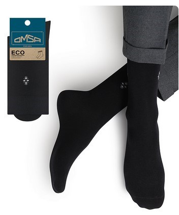 Носки м. ECO 407 (45-47-Nero) с рис. на паголенке "двойной ромбик" Oms 544315 - фото 116005