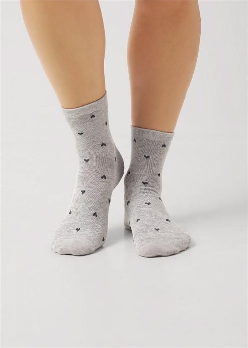 CLES Носки жен.L3004 market line хл+эл (25-меланж серый) 95929 - фото 117306