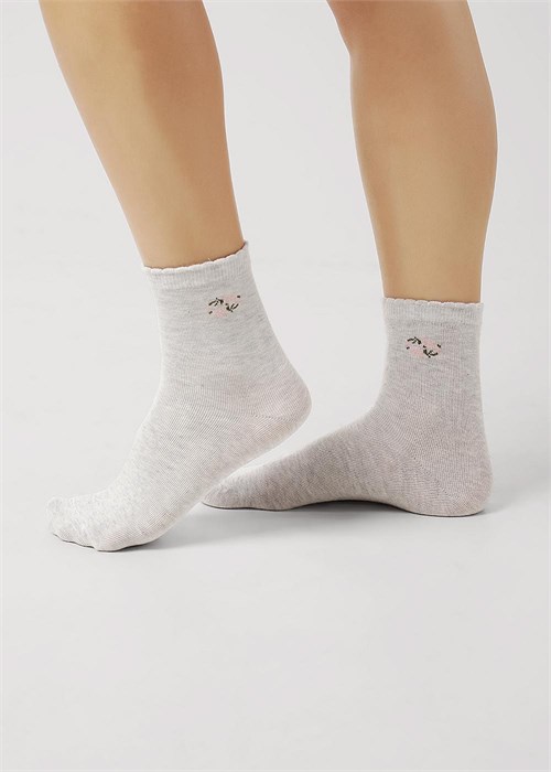 CLES Носки жен.L3003 market line хл+эл (25-меланж св.серый) 95933 - фото 117310