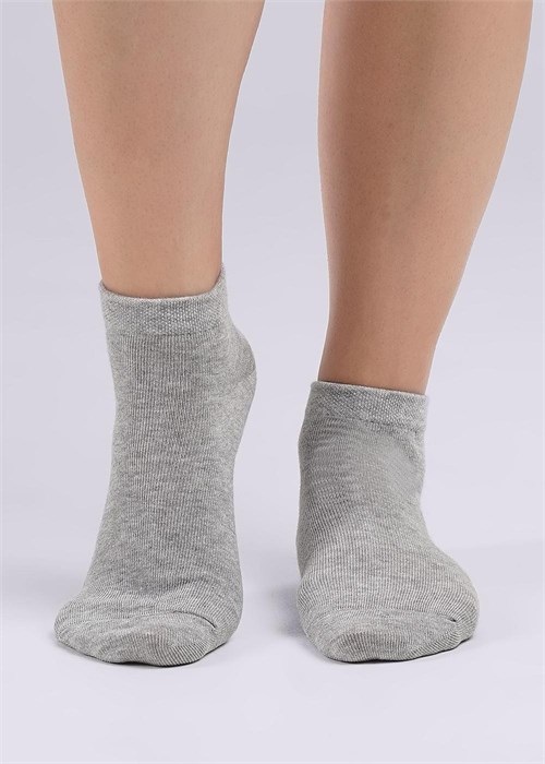 CLES Носки жен.L2002 market line укороч (25-меланж серый) 96845 - фото 118616