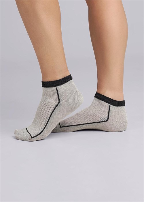 ЭЙС Носки жен.Д123ш хл+эл укор (23-меланж серый) 96850 - фото 118626