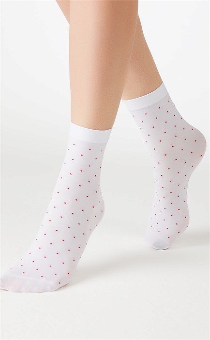 Носки MICRO POIS 70 (0-Bianco/Rosso) MNM 96970 - фото 118803