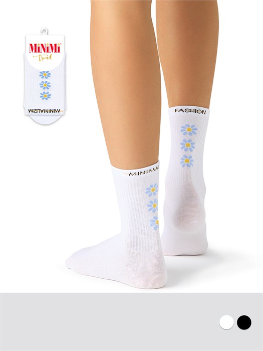 Носки ж. 4215 TREND (35-38-Bianco) ромашки MINI 97176 - фото 119098