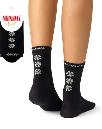 Носки ж. 4215 TREND (39-41-Nero) ромашки MINI 97178 - фото 119100