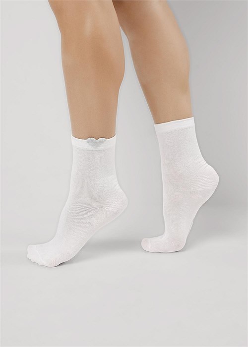 CLE Носки жен.Д5556 8 марта хл+эл (25-белый) 97204 - фото 119129