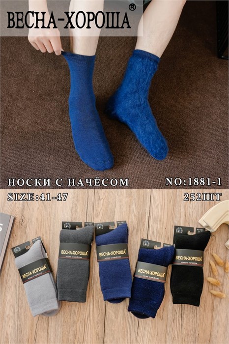 Носки муж.№1881 "RoeRue" начес ассорти 12шт/уп 97885 - фото 119845