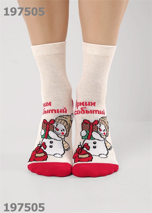 CLE Носки жен.Д2565 НГ хл+эл (23-меланж бежевый) 98407 - фото 120406