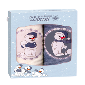 Набор полотенец из микрофибры 33х60 см. 2 шт. ДМФ-107 Снеговик ДМФ-107