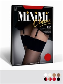 DEA 20 AUT (  S/M-Nero/Rosso) Чулки под пояс MNM 85665