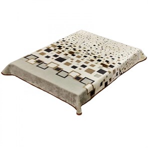 Плед акриловый гладкий 200х240 см. Квадратики 124-1