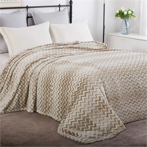 Плед "Любава" с лентой 180*200 см 003-VLN (зигзаг бежевый) Любава 180*200-13