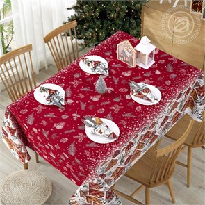 Набор Арт Дизайн рогожка скатерть 145х180 см. 1 шт. салфетки 35х35 см. 6 шт. Новогодняя ночь 86351