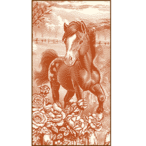 Полотенце махровое 30х60 см. 420 гр. арт. С79-ЮА рис. 7961 Жеребенок 3D вид опал/рыжий С79-ЮА-8