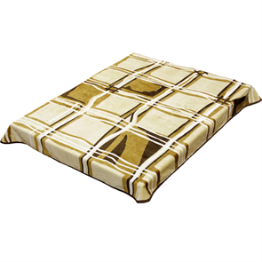 Плед акриловый гладкий 200х240 см. Клетка коричневая 020-3