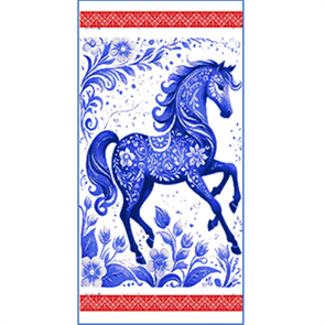 Полотенце махровое 70х140 см. 420 гр. арт. С81-ЮА  рис. 7947 Волшебная лошадь С81-ЮА-3