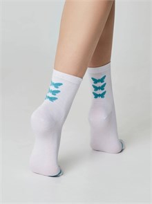 Носки жен. ESLI BASIC 21С-78СПЕ 594 (23-25-белый-бирюза) 596927