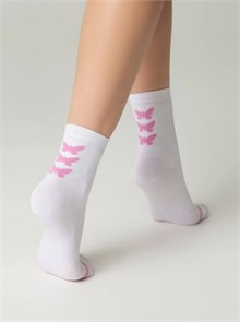 Носки жен. ESLI BASIC 21С-78СПЕ 594 (23-25-белый-розовый) 596928
