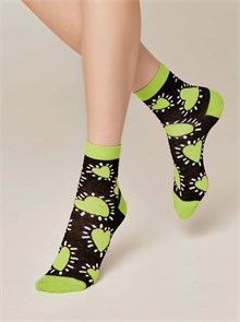 Носки жен. ESLI CLASSIC 21С-69СПЕ 532 (23-черный-салатовый) 552018