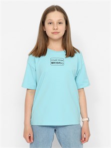 CSJG 63592-43-379 Футболка для девочки (Голубой (140)-72) 564934