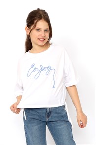 CSJG 63783-20-400 Футболка для девочки (Белый (146)-76) 595889